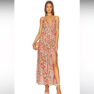 ASTR the label - Tropics Dress in Peach Fuchsia Floral - Sz Small